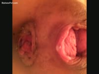 Pregnant Asian slut shows what she can do with her vagina